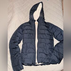 Hollister Dark Blue Jacket with Fleece Lining